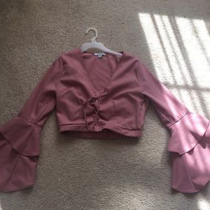 Mauve crop hoodie
